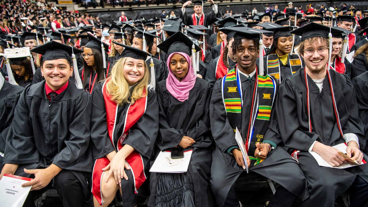 Students at graduation